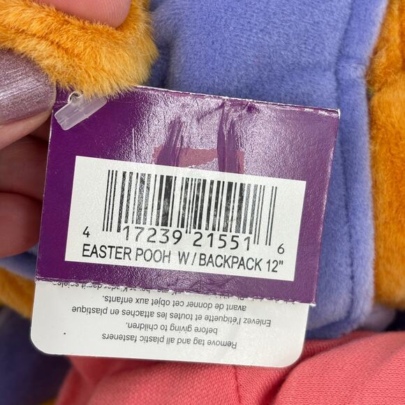 Disney Store Winnie Pooh Bear Plush Easter Egg Backpack Chick Bunny Ears 12 Inch - Picture 9 of 11